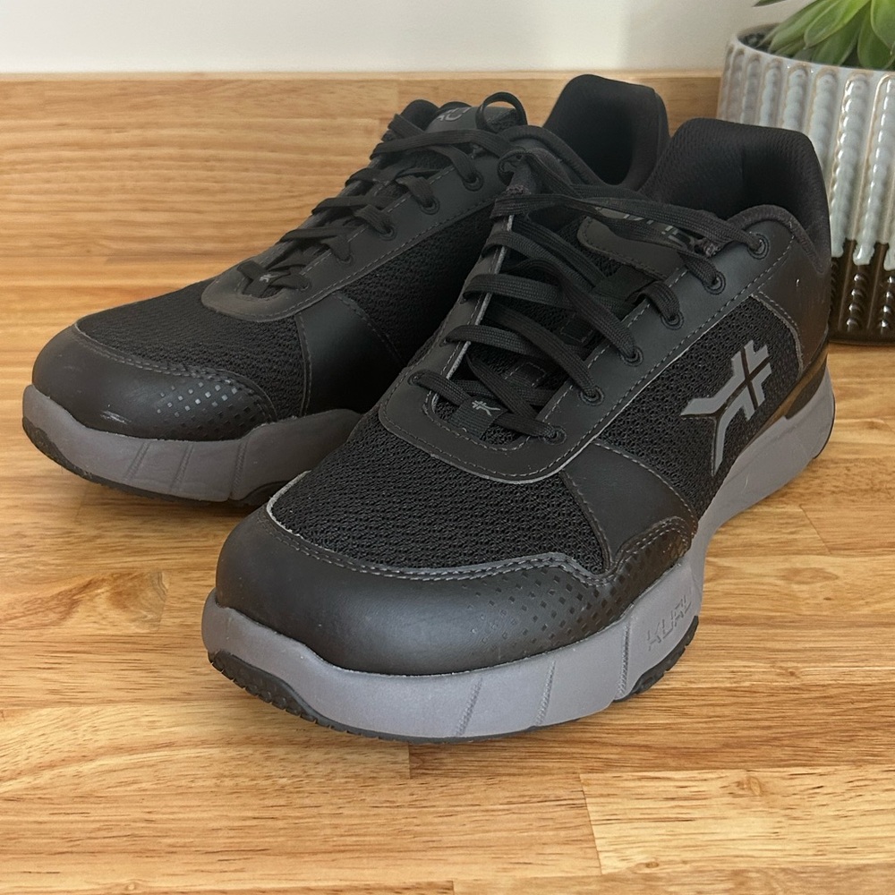 KURU Black Athletic Shoes with Chunky Sole and Mesh Upper
